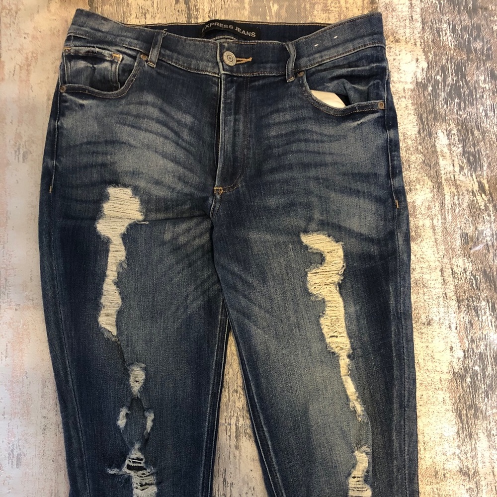 Express ripped jeans high waisted